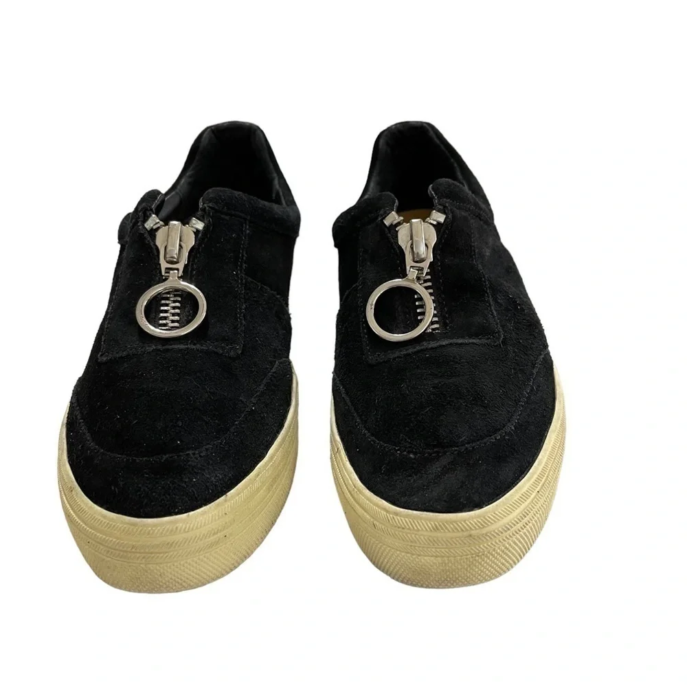 Dolce Vita Sneakers Black Suede Zip Up Platform Sneakers Size 7.5